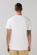 Camiseta en algodón college crema clara manga corta