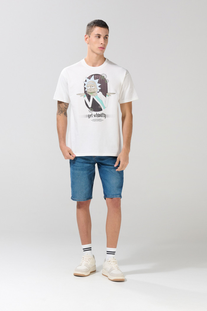 Camiseta crema clara de Rick and Morty manga corta