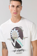 Camiseta crema clara de Rick and Morty manga corta