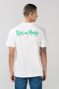 Camiseta crema clara de Rick and Morty manga corta