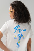 Camiseta crema manga corta de COPU con contrastes