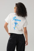 Camiseta crema manga corta de COPU con contrastes