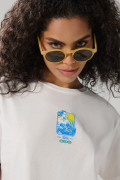 Camiseta crema manga corta de COPU con contrastes