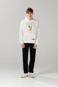 Buzo con capota crema claro y estampados de Mickey