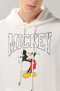 Buzo con capota crema claro y estampados de Mickey