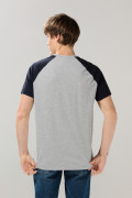 Camiseta manga ranglan college unicolor en algodón