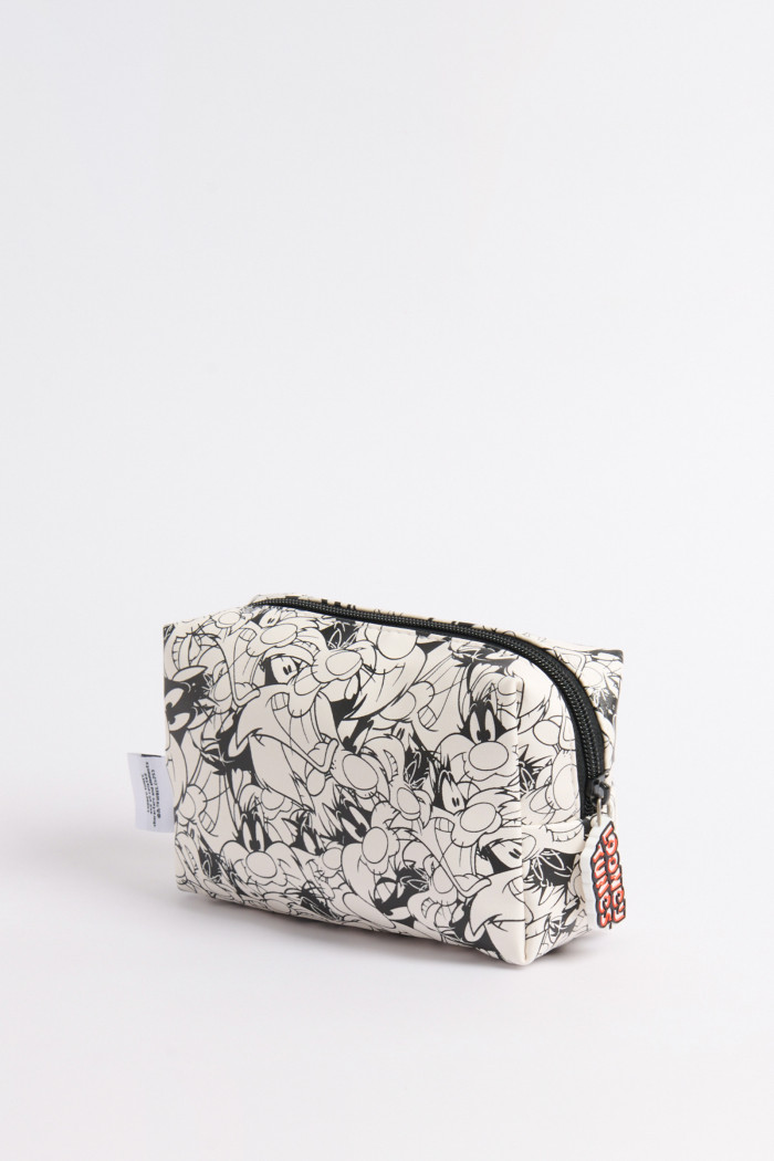 Cosmetiquera unicolor de Looney Tunes con cremallera