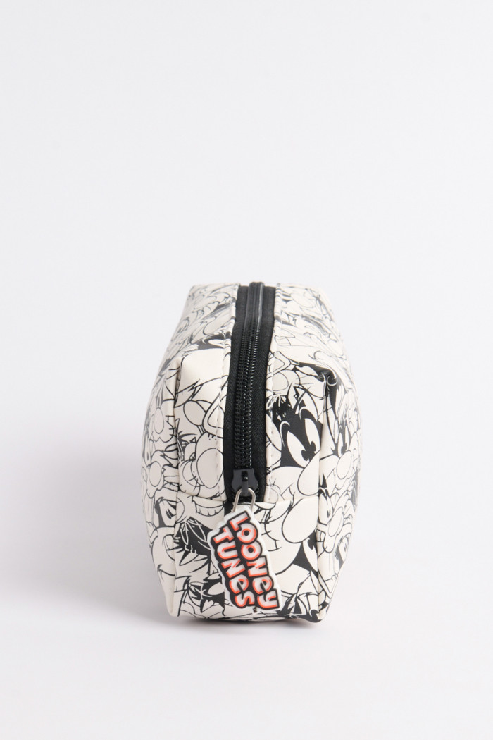 Cosmetiquera unicolor de Looney Tunes con cremallera