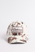 Cachucha beisbolera crema con diseño animal print