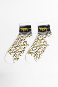 Medias cortas unicolores con diseños animal print