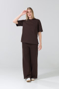 Camiseta oversize manga corta unicolor con aberturas
