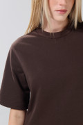 Camiseta oversize manga corta unicolor con aberturas