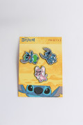 Set de pines unicolores X3 de Lilo y Stitch