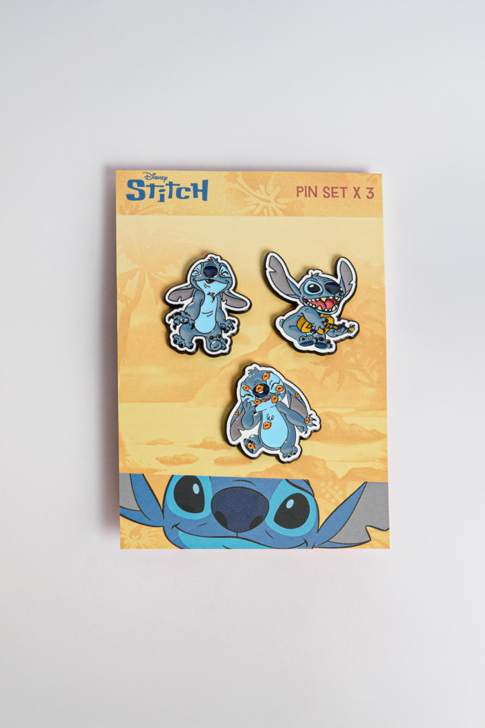 Set X3 de pines metálicos unicolores de Lilo y Stitch
