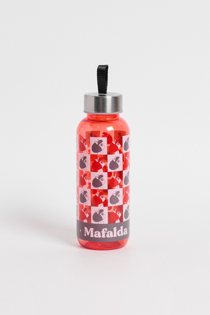 Botella de Mafalda unicolor con tapa plateada