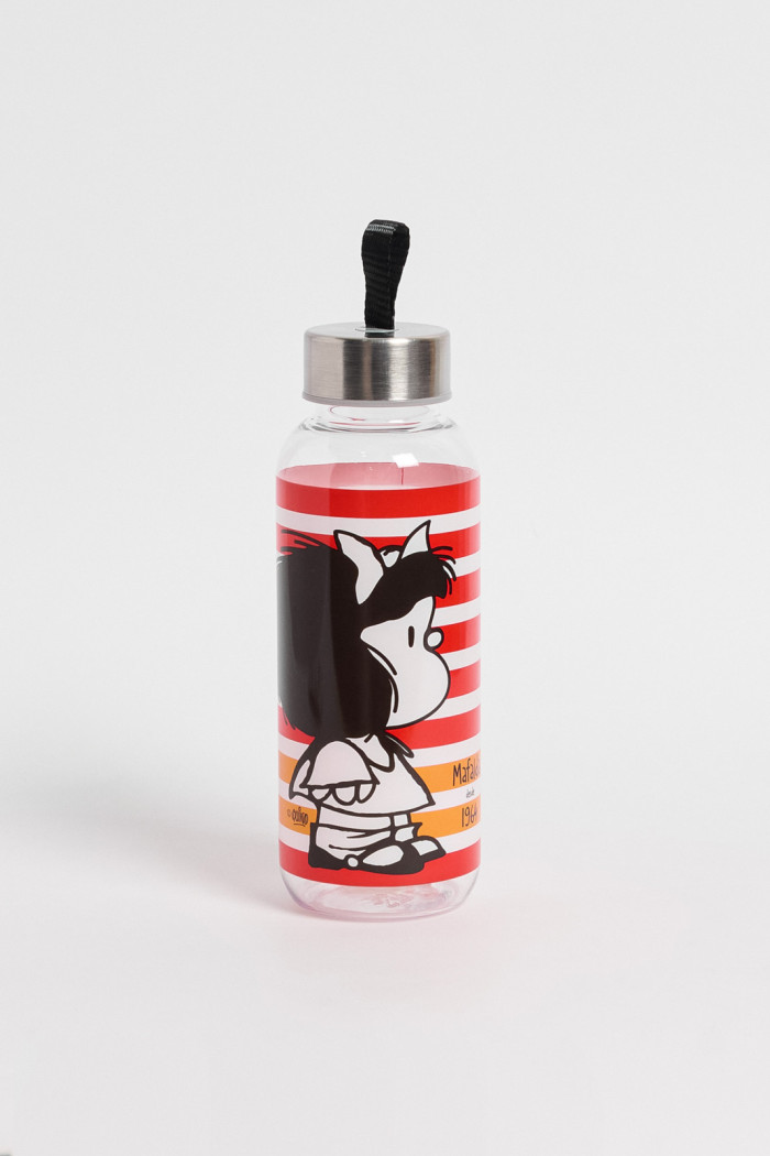Botella de Mafalda unicolor con tapa plateada