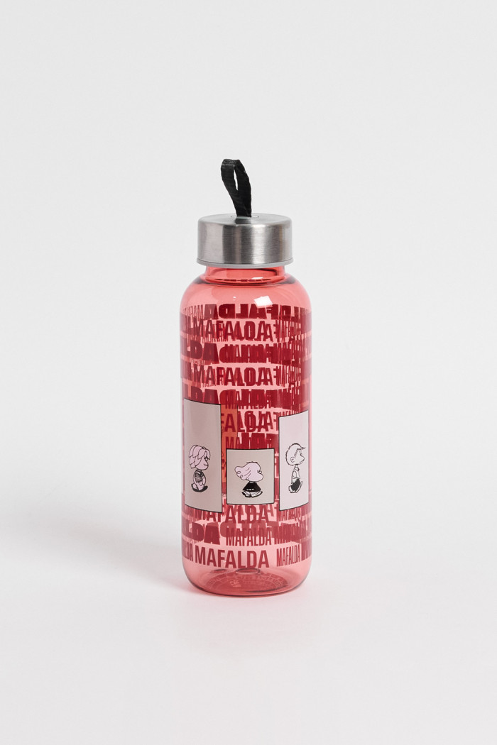 Botella de Mafalda unicolor con tapa plateada