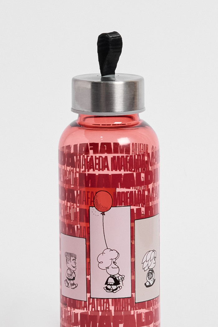 Botella de Mafalda unicolor con tapa plateada