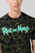 Camiseta negra de Rick and Morty con manga corta