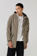 Chaqueta con cuello alto acolchada y capota unicolor