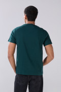 Camiseta verde oscura manga corta con arte college de París