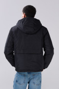 Chaqueta acolchada negra con capota y cordón