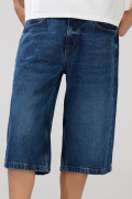 Bermuda azul oscura de jean jort con tiro bajo