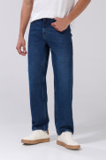 Jean baggy carpintero azul oscuro con tiro medio