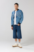 Chaqueta de jean bomber azul oversize de Mickey