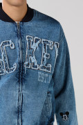 Chaqueta de jean bomber azul oversize de Mickey