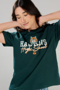 Camiseta de Stranger Things verde oscura con cuello redondo