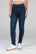 Jean jegging azul oscuro ajustado tiro alto con bolsillos