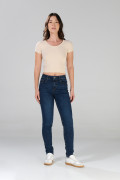Jean jegging 5 bolsillos azul oscuro con tiro alto