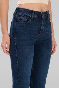 Jean jegging 5 bolsillos azul oscuro con tiro alto
