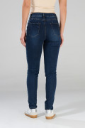 Jean jegging 5 bolsillos azul oscuro con tiro alto