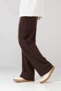 Pantalón jogger unicolor con cintura elástica y bolsillos