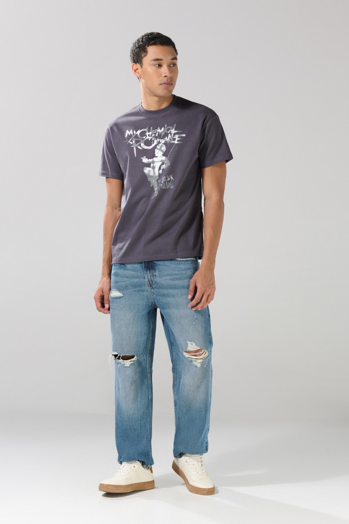 Camiseta gris intensa de My Chemical Romance manga corta