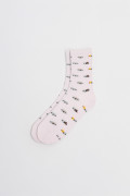 Medias unicolores largas con diseños de gatitos