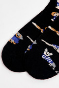 Medias cortas azules intensas con diseños de perritos