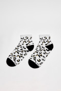 Medias cortas unicolores de animal print con contrastes