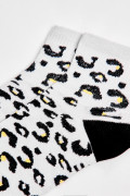 Medias cortas unicolores de animal print con contrastes