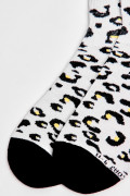Medias cortas unicolores de animal print con contrastes