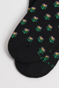 Medias unicolores tipo tobilleras con diseños de flores