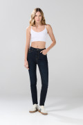 Jean jegging azul intenso con bolsillos y súper tiro alto