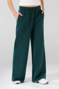 Pantalón bota ancha jogger unicolor con bolsillos