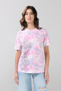 Camiseta de Bob Esponja crema tie dye manga corta