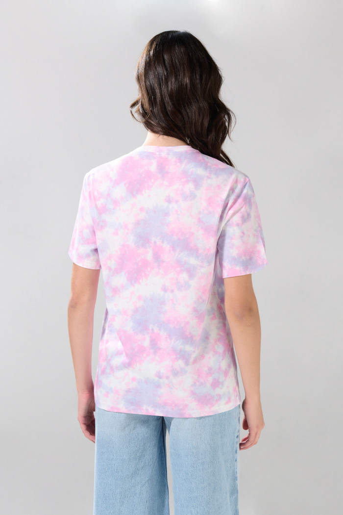 Camiseta de Bob Esponja crema tie dye manga corta