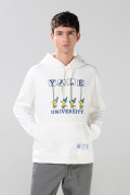 Buzo crema con capota y arte de Snoopy & Yale