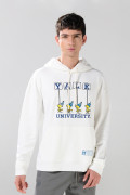 Buzo crema con capota y arte de Snoopy & Yale