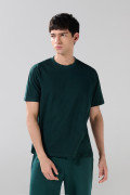 Camiseta en algodón manga corta unicolor ajustada